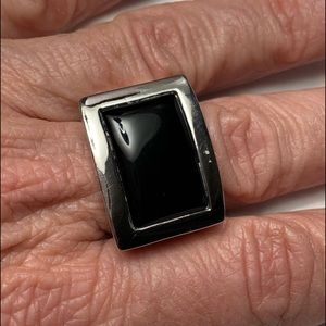 Silver and Black Ring